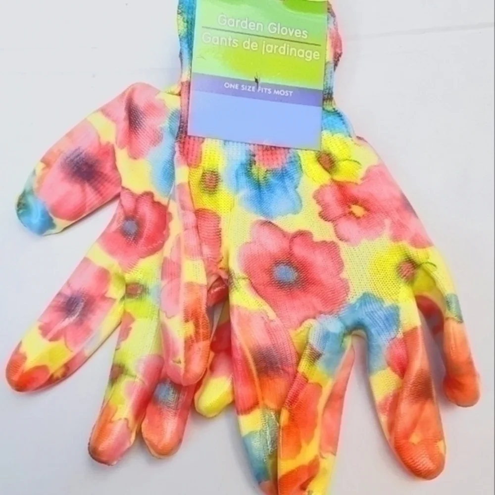 Spring Flowers Print Gardening Gloves